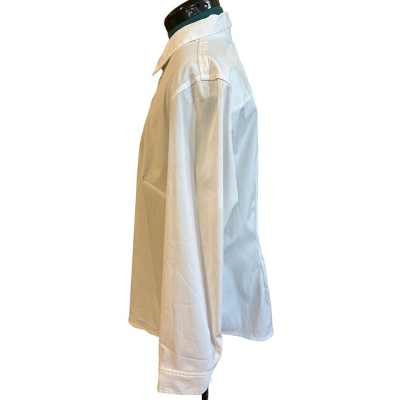 Women's Time & Tru Button-Down White Blouse Polyester Blend Size XXL(20) - Picture 5 of 15